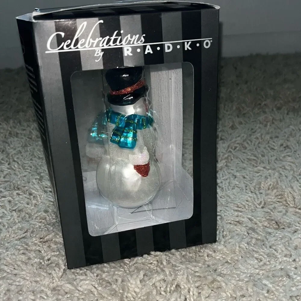 NIB CHRISTOPHER RADKO SNOWMAN ORNAMENT